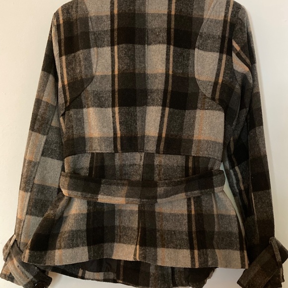 DOTS Plaid Pea Coat Jacket sz M - Picture 12 of 12
